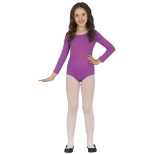 Fato de Body Lilás Manga Comprida para menina