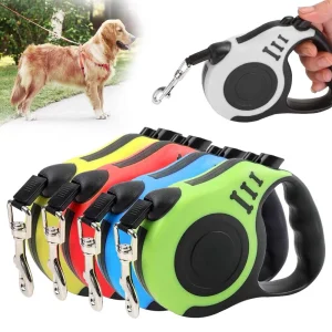 Coleira Retrátil FlexControl para Cães e Gatos – 3 Metros – Até 11.33 kg