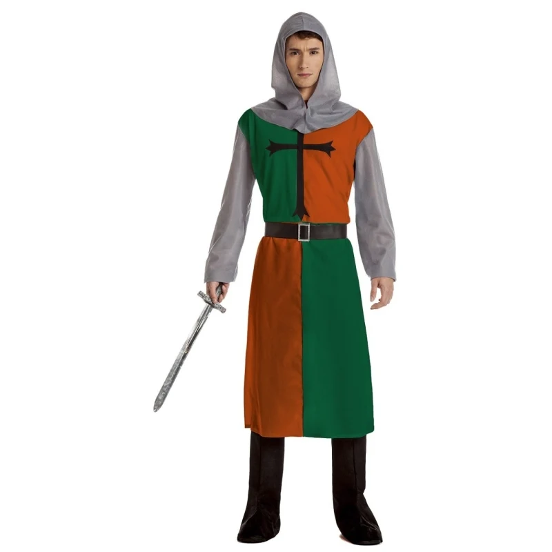 Fato de Cruzado Verde Medieval para homem - Image 2