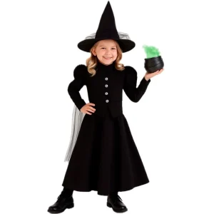 Fato de Bruxa Negra Mágico de Oz para menina
