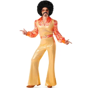 Fato de Disco dourado anos 70 para homem