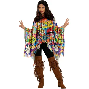 Poncho Hippie Peace and Love mulher