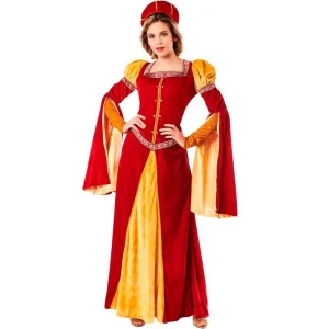 Fato de Princesa Medieval grená para mulher