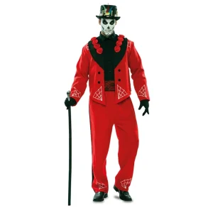Fato de Esqueleto Mexicano vermelho para homem