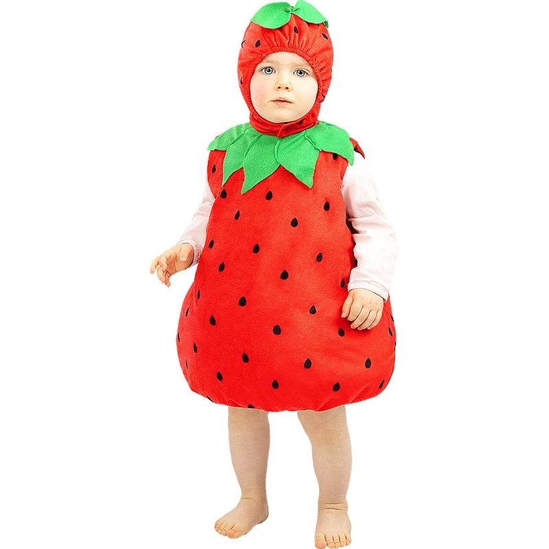 Fato de Morango vermelho para bebé