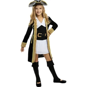 Fato de Pirata deluxe Colonial Collection para menina