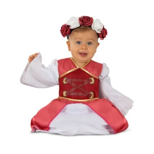 Fato de Princesa Medieval com flores para bebé