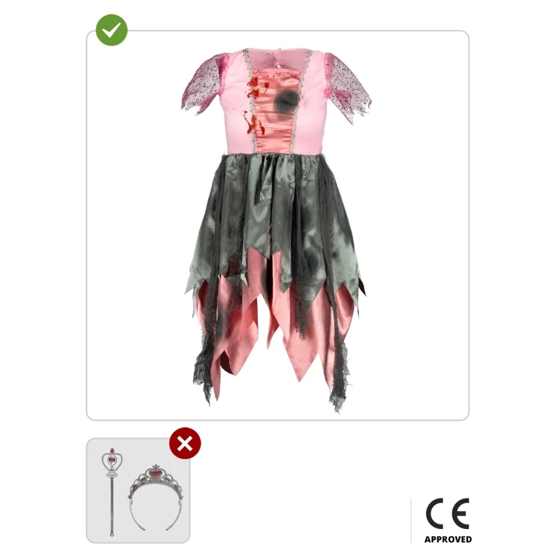 Fato de Princesa Zombie Rosa para menina - Image 6