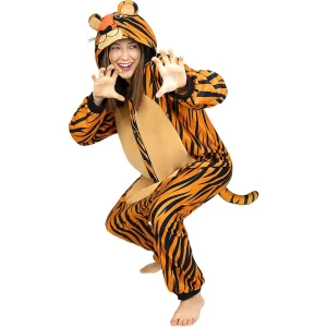 Fato de Pijama tigre onesie adulto unisexo