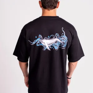 T-Shirt Oversized Ocean Flow Preta – Hotter x Cadink Tattoo