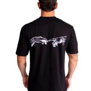 T-Shirt Oversized Toque Divino Preta – Hotter x Cadink Tattoo