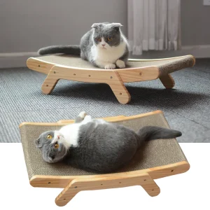 Cama e Arranhador para Gatos de Papelão e Madeira